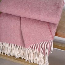 Anna Pure Wool Throw Soft Pink by Biggie Best